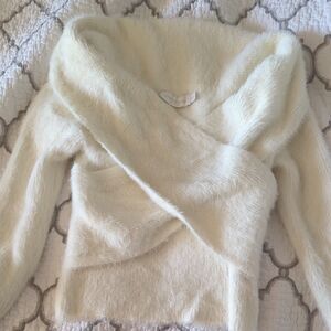 Jonathan Simkhai Off-the-Shoulder Cream Sweater
